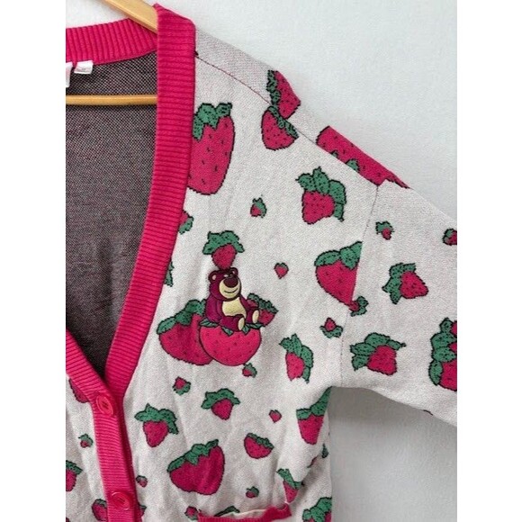 Disney Pixar Toy Story 3 Lotso Bear & Strawberries Cardigan Sweater‎ Size 2X - Picture 4 of 8